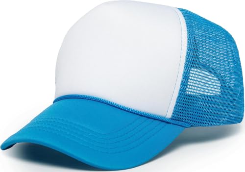 Image of Funky Junque Foam Trucker Hat, Trucker Hats for Women & Men - Blank Adjustable Snapback Mesh Back Baseball Cap