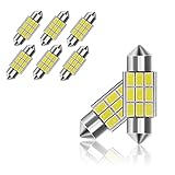 Miytsya 36mm Car LED Bulbs 6000K Pure White Bright Interior Car Lights Error Free 9-SMD 5630 Chipsets DE3021 Bulb Festoon Dome Lights for Interior Map Dome Trunk Courtesy Lights (8 PCS)