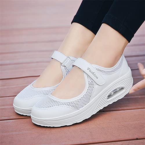 Ademende bootschoenen voor dames Anti-slip loopschoenen van mesh Wig steunzolen casual schoenen Sneakers met… - Image 6