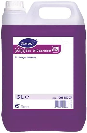 Suma Bac D10 Cleaner and Sanitiser 2 x 5 Ltr / 10 Ltr Multipurpose Cleaning Fluid
