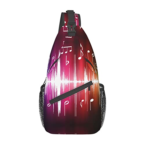 Sac à dos à bandoulière coloré avec plumes et note de musique