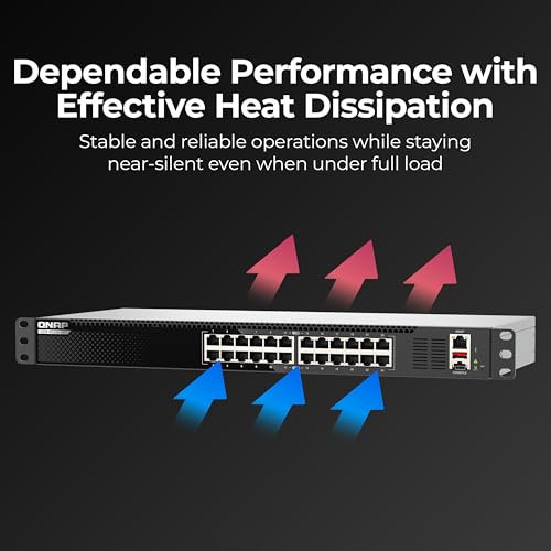 Image of QNAP 24-Port 1U Rackmount High-Density L3 Lite 10GbE Managed Switch (QSW-M3224-24T-US)