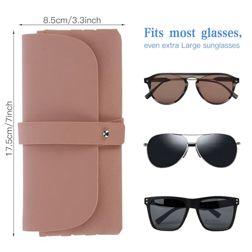 Image of Soleebee Portable Eyeglass Pouch Soft Leather Anti-Scratch Sunglasses Case Glasses Purse Bag Storage Pouch