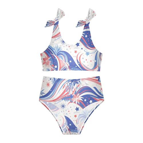 4th July American Independence Day Girl Two Piece Kids Bikini Set Quick-Dry Swimsuits Swimming Suits Cute Shoulder Strap3