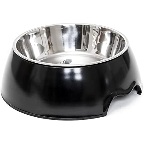 Happilax Non-Skid Melamine Dog Bowl with Removable Stainless-Steel Bowl, 700 ML Cover