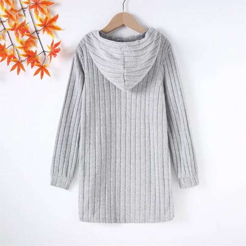 Oversized Blanket Cardigans for Girls Preppy Ribbed Hooded Long Jacket Fall Winter Plain Long Sleeve Cotton Coat4