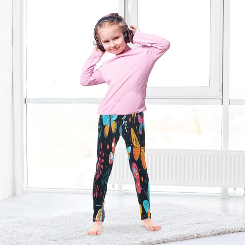 Toddler Girls Leggings Printed Yoga Pants Leggings Orange Blue Yellow Butterfly for Kids4