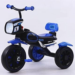 دراجة ثلاثية العجلات مع إضاءة وموسيقى للأطفال بعمر (2 إلى 5 سنوات) من هابي كيدو، متعددة الألوان (أزرق)