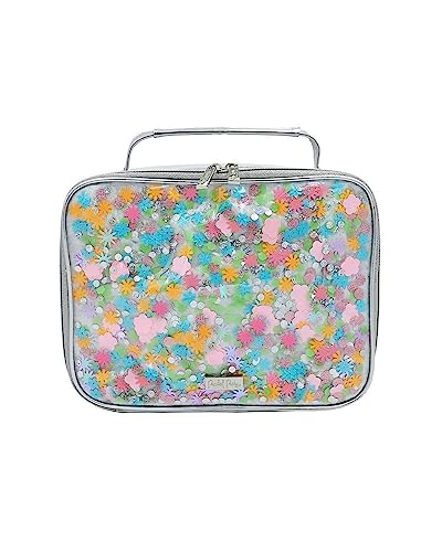 Packed Party Flower Shop Confetti Lunch Bag; Cute Small Soft Insulated Lunchbox for Kids; School Lunch Box Cooler Can Carry a Water Bottle, Ice Packs for Cold Food, or Hot Food; Pink (Large)