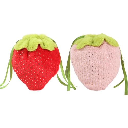 Bmucp Bolsas de lujo para dulces de fresa, bolsa de comestibles de fresa de lujo, bolsa organizadora de suministros de fresa, bolsa organizadora de dulces con diseño de cordón, bolsa organizadora de