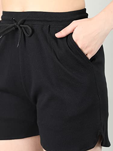 Image of CHKOKKO Women's Regular Cotton Regular Fit Plain Shorts for Women