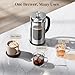 Veken French Press Coffee Maker 34oz 1 L, No Plastic Touching Cafe, Heat Resistant Thickened Borosilicate Glass, Stainless Steel Brewer, Cold Brew Cafetera Teapot for Kitchen Travel Camping, Silver