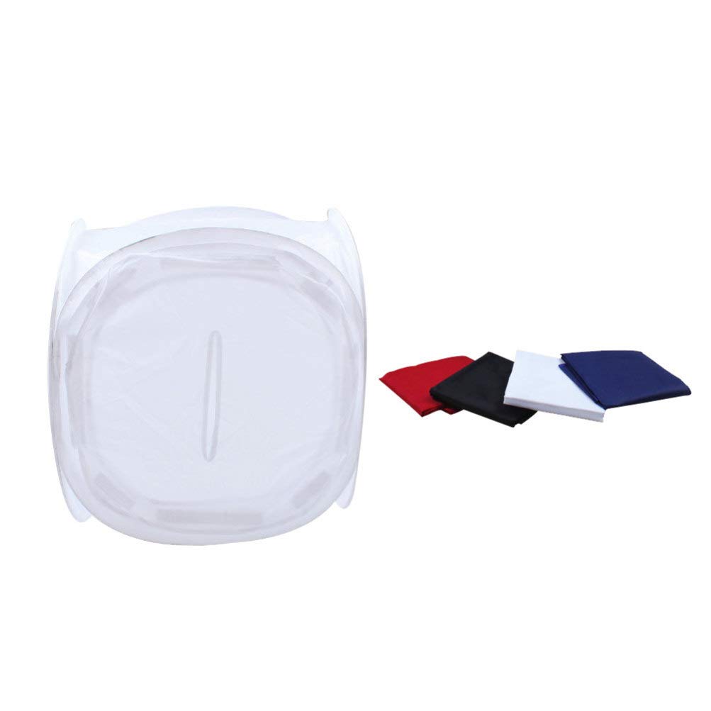 Tente Photo Pliable Ronde Cube 4, Studio Portable Blanc en Fibre