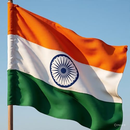 Indian National Flag, 4 x 6 Feet, Premium Embroidered Ashoka Chak...