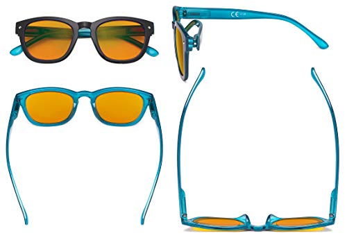 Image of Eyekepper Blue Light Blocking Reading Glasses with Orange Tinted Filter Lens for Sleeping - Anti Blue Ray Computer Readers - Black-Blue +1.75