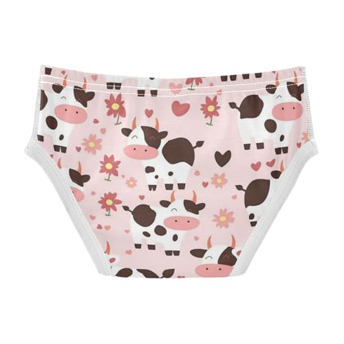 Wusikd Spotted Cow Boys' Underwear Cotton Pink Flowers Boys Briefs Soft Toddler Underwear 2T2