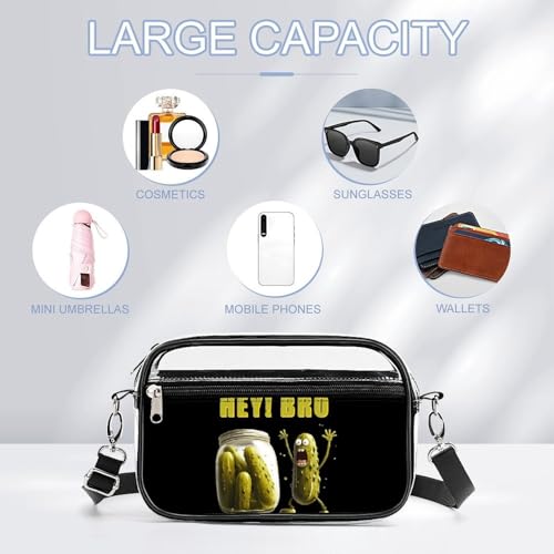 Pickles Hey! Bro Women's Clear Crossbody Purse Bag Transparent Bags Pocket for Concerts Sports Festivals3