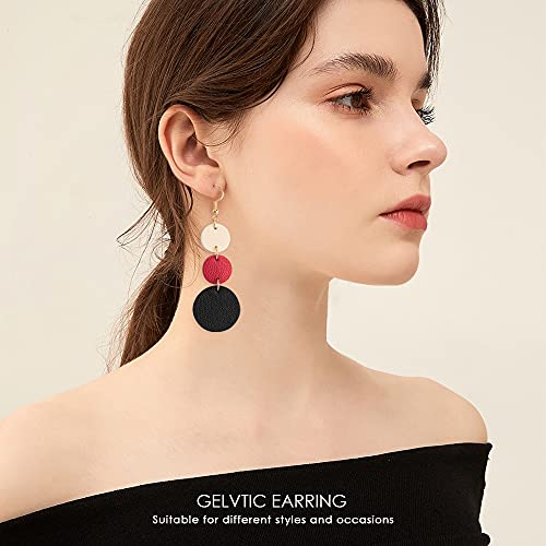 Leather Earrings Dangle Drop for Women, Teardrop Earrings Lightweight for Her2