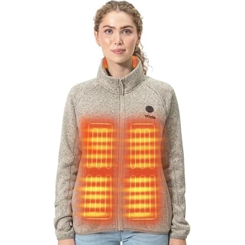 Weston Women's Heated Fleece Jacket With 7.4V Battery, Heated Coat (US, Alpha, 3X-Large, Regular, Regular, Grey) Cover