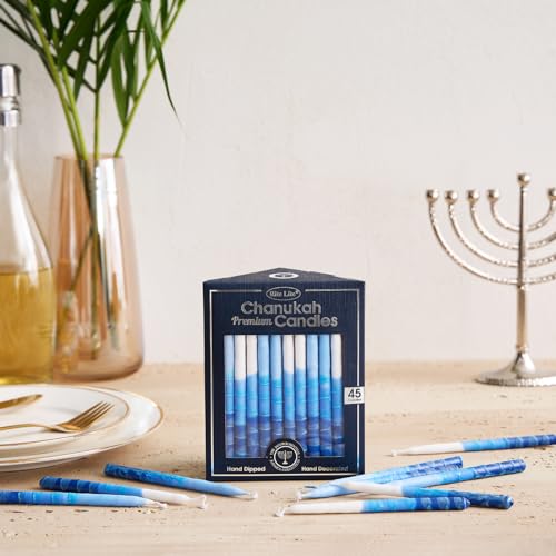 Ritelitepremiumdriplessbluewhitehanukkahcandlesbulkvaluepackof45decorativefitsmostmenorahsjewishholidaypartyfavorsaccessoriesdecorationsforall8nightsofchanukah  Urban Country Home Decor Rite lite premium dripless blue white hanukkah candles bulk value pack of 45 decorative fits most menorahs jewish holiday party favors accessories decorations for all 8 nights of chanukah  urban country home decor