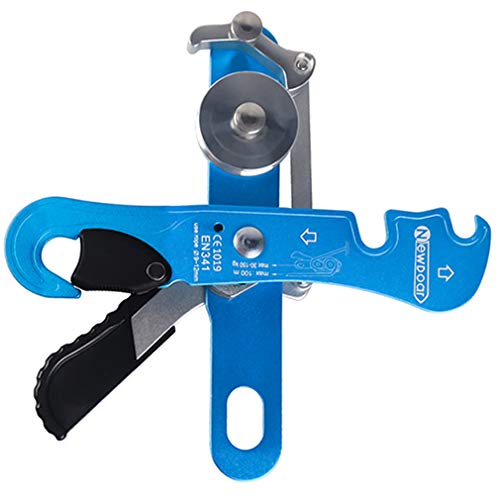 NewDoar Climbing Stop Descender Rappelling Belay for Ropes 9-12mm The Novices for Rescue & Arborist CE Certification(Blue)