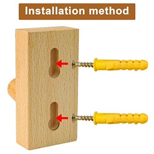 Ertoory 4 Pack Beechwood Wooden Coat Hooks Wooden Hooks Wall Mounted Decorative Vintage Wood Wall Hooks For Hanging Bathroom Towels Clothes Hanger #TOP3