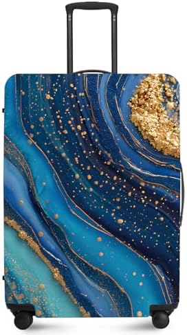 FOREVER QUEEN Luxury Golden blue Marble Luggage Cover Suitcase Pr...
