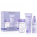 Kérastase Blond Absolu Discovery Set, With Illuminating Shampoo, Nourishing Conditioner and Fortifying Heat Protection Serum, With Hyaluronic Acid, For Blonde and Bleached Hair, Travel Size