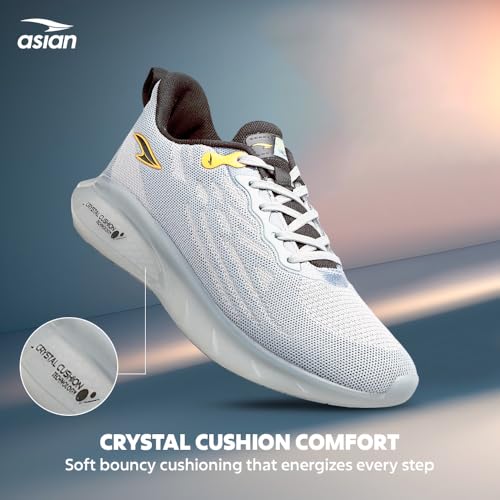Image of ASIAN Men POWERPLAY-06 Running and Casual wear Running Shoes with Laces, Lightweight and Comfortable Shoes with Upper mesh Fabric and Crystal Cushion Technology for Men & Boys