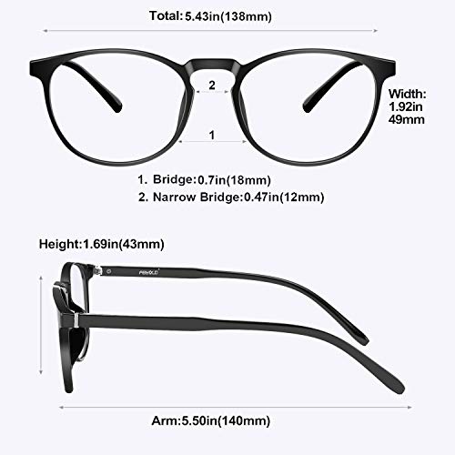 Image of Blue Light Blocking Glasses Women /Men,Retro Round Anti Eyestrain Computer Gaming Glasses(2Pack)