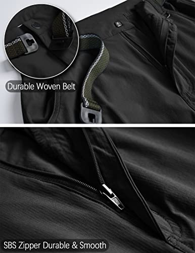 Men's Cargo Work Hiking Pants Lightweight Water Resistant Quick Dry Fishing Travel Camping Outdoor Breathable Multi Pockets Black Xl #TOP2