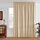PONY DANCE Cortina Opaca Termica Aislante Frio y Calor 1 Pieza, Cortinas 3 Metros para Salon/Dormitorio para Ventanas Grandes para Riel, 300x245 CM, Beige Oscuro