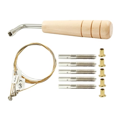 Bonsicoky ハープストリング、7個セット、ストリングピンネイルとチューニングレンチ7個付き