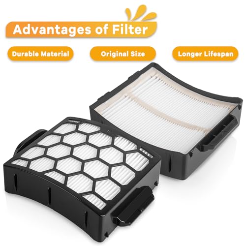 Airoak LA502 LA702 LA802 Replacement Filters for Shark Rotator Lift-Away ADV DuoClean Upright Vacuum LA300 LA301 LA322 LA500WM LA360 LA362, Replaces Part # XFFK320 & XHF320
