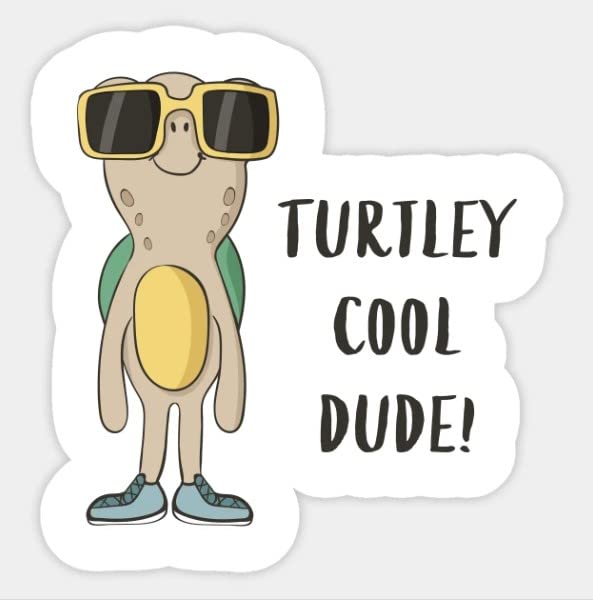 Cute Duuuuude Turtle Sticker - Sea Turtle, Finding Sticker Decal for car Bumper, Water Bottle 5"