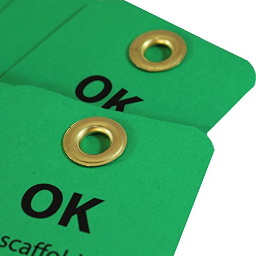 NMC SPT3 OK - DO NOT ALTER Tag - [Pack of 25] 3 in. x 6 in. 2 Side Cardstock Inspection Tag with Grommet, Black Text on Green Base - Thumbnail 3