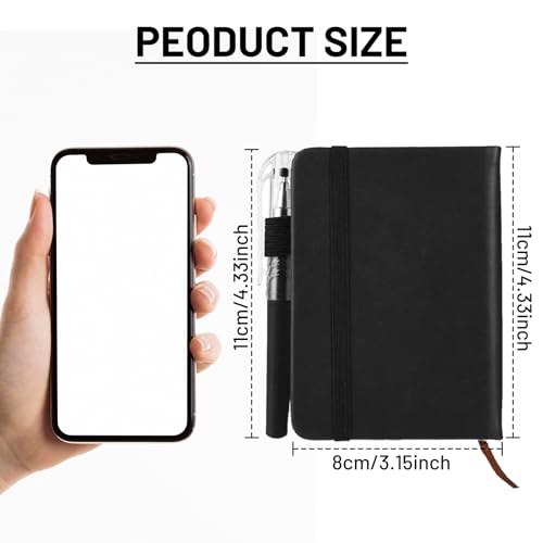 Portable A7 Pocket Notebook with 2 Pens - 100 Sheets Black Journal - Image 2