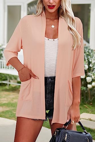 Image of ULTRANICE Cardigan for Women Lightweight Summer Sweaters 2024 Fashion Casual Tops Beach Coverup Open Front with Pockets