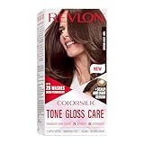 Revlon ColorSilk Tone + Gloss + Care Demi Permanent Hair Color, Hair Dye with Leave in Scalp and Hair Serum, 2x Shinier, 4x Stronger, 6 Light Brown, 4.5 fl. oz