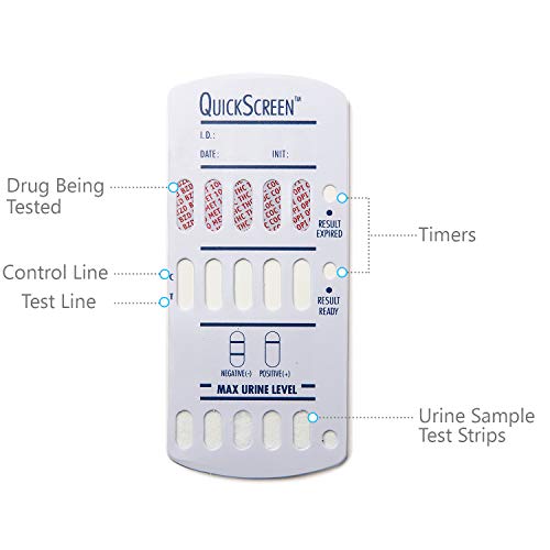 Phamatech Quickscreen Urine Drug Test Dip 9147T - 5 Panel - Pack of 5