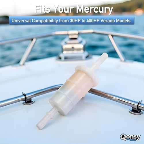 Qonsy 2PCS 879885Q In-line Fuel Filters for Mercury and Mariner 4 Stroke EFI 30-350 HP Outboard Engine 879885T 879885K Sierra 18-7718