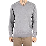 80% Viscose, 20% Polyamide BILL TORNADE Pull col V uni Effet Damier Dam - S Gris