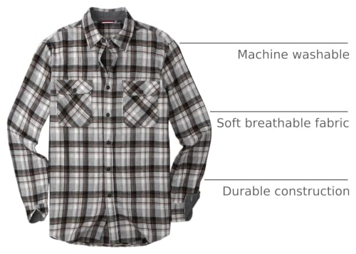 Image of WARHORSEE Flannel Shirt for Men Long Sleeve Button Down Plaid Shirts