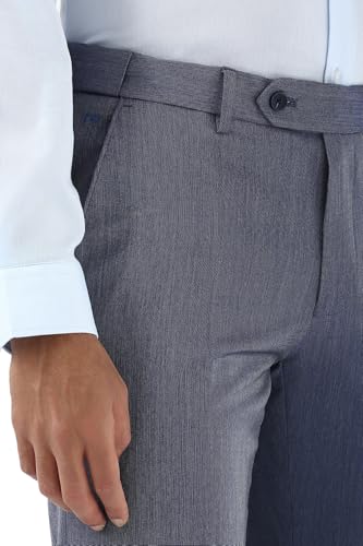 Image of Peter England Men Mid Rise Slim Fit Flat Front Trouser