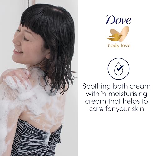 Dove Soothing Caring Bath Bath Soak with ¼ moisturising cream, almond cream & hibiscus for an indulgent bubble bath 450 ml - Image 5