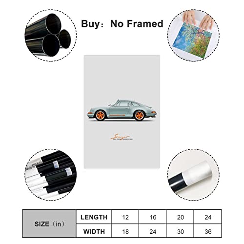 Kamuff Car Poster Walls Canvas 911 Gt Turbo Carrera Posters Wall Art Canvas For Boys Room Banner For Mancave Garage Bedroom Unframe-Style 12X18Inch(30X45Cm) #TOP1