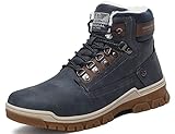 ARRIGO BELLO Botas Hombre Invierno Botines Zapato Nieve Clásico Forrado Piel Trekking Senderismo Talla 41-46 (A-Azul, 43)