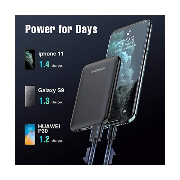Alongza-Portable-Phone-Charger5000mAh-External-Battery-Power-Pack-022lb-Pocket-Size-Ultra-Slim-USB-Cell-Phone-Power-Bank-Compatible-with-iPhone-1211ProMaxXSXRX10876iPadSamsungAndroid Alongza Small Portable Phone Charger 4500mAh Power Bank with Built-in Cable USB C Fast Lightweight Battery Pack Cell Phone Charger Slim Clutch Charger External Battery Backup for iPhones