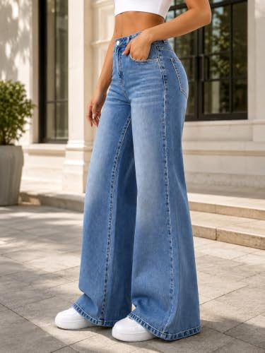 Image of ADBUCKS Baggy Jeans for Women || Women,s Loose Jean Pants || Oversized Jean's for Women's || Wide Leg Jean,s for Woman || Casual Jins for Woman's