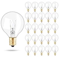 Weskjer G40 Glühbirnen 25er Pack, 7 Watt G40 Ersatzlampen, E12 Sockel IP44 Wasserdicht Warmweiß für Lichterketten, Hausparty und Hochzeits Dekoration